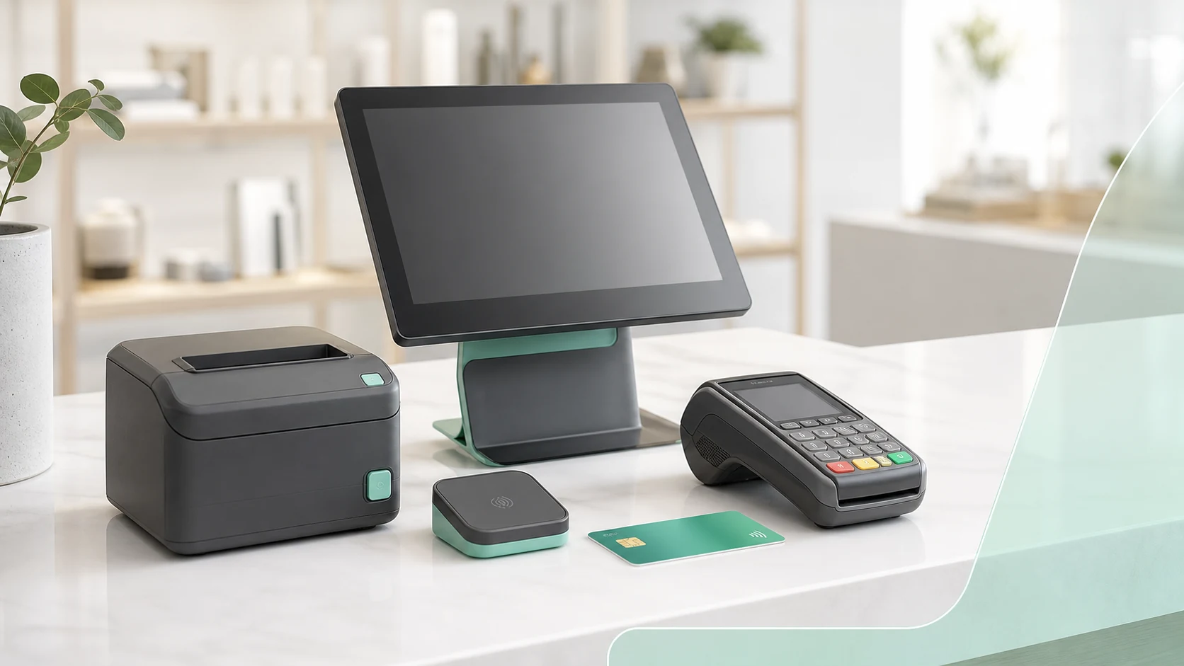 Retail checkout payment processing with terminal and card reader