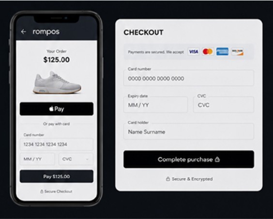 ROMPOS mobile payment links and payment page