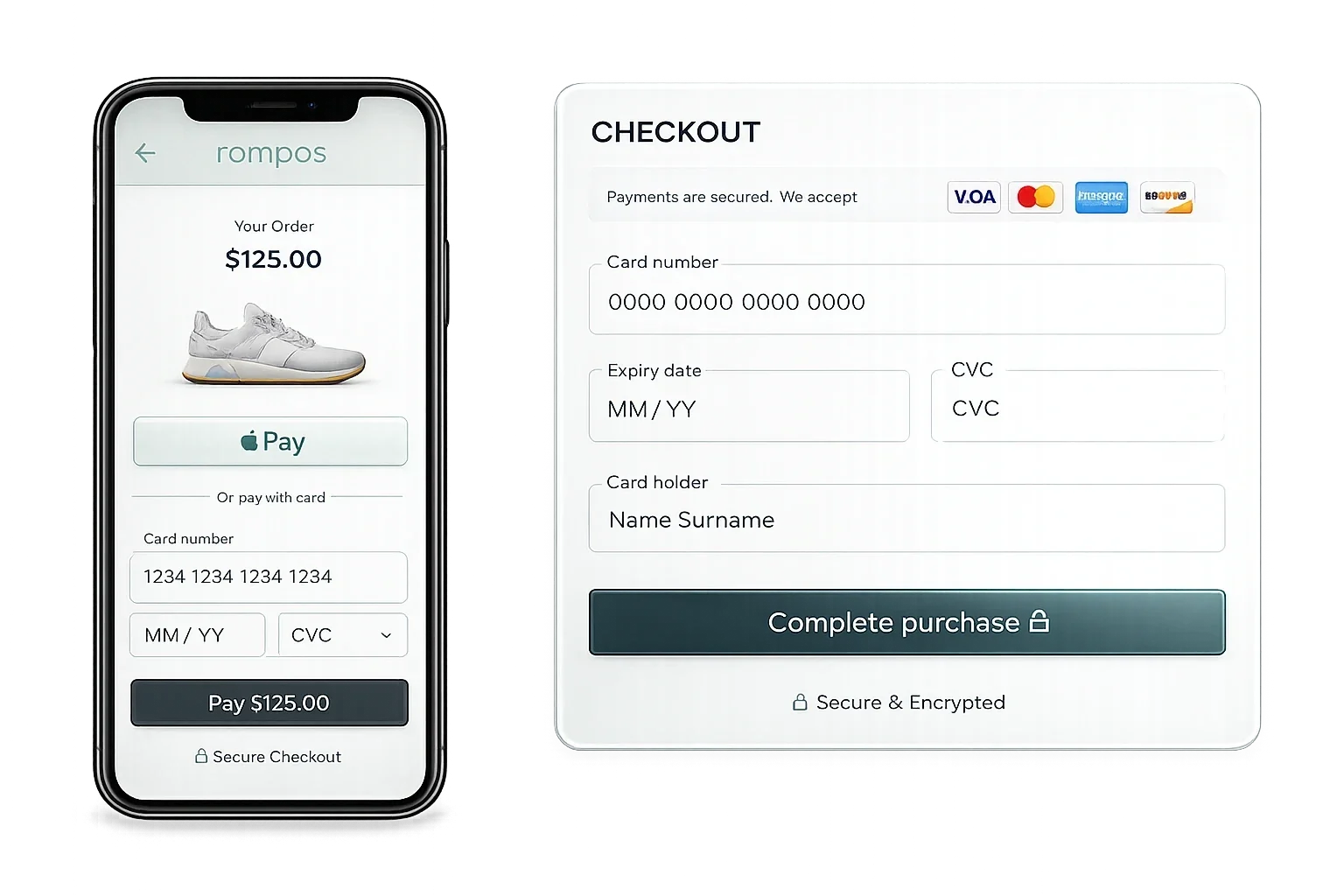 ROMPOS mobile checkout and payment links
